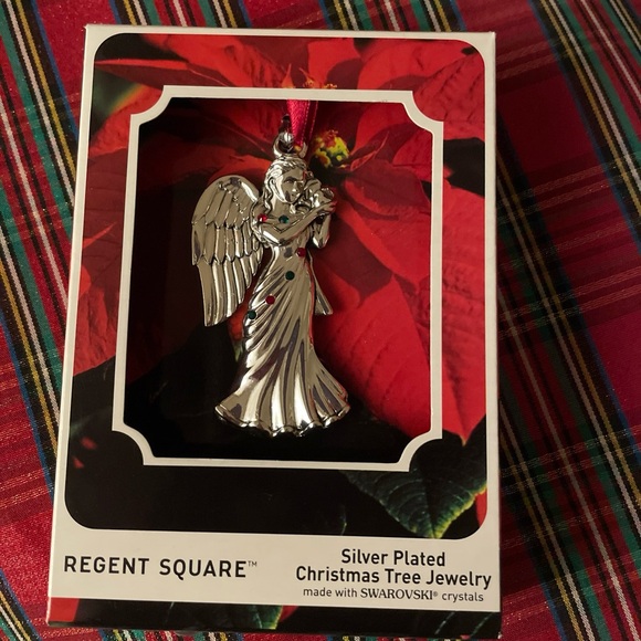 🍀$12bundled VTG Silverplate 2Sided Angel 3D Ornament with Swarovski Crystals - Picture 2 of 9